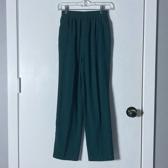 Bon Worth Pants - Vintage Bon Worth Deep Sea Green Suede Elastic Waist Pants Size SP